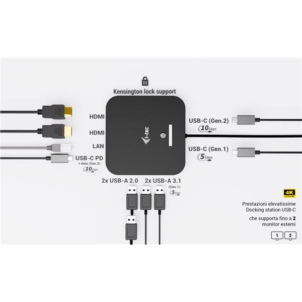 Docking Station I-Tec C31DUALHDMIDOCKPD USB-C 2x HDMI - immagine 11