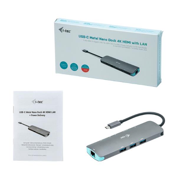 Docking Station USB-C I-Tec Docki MTL NANO 4K HDMI LAN PD 100W - immagine 3