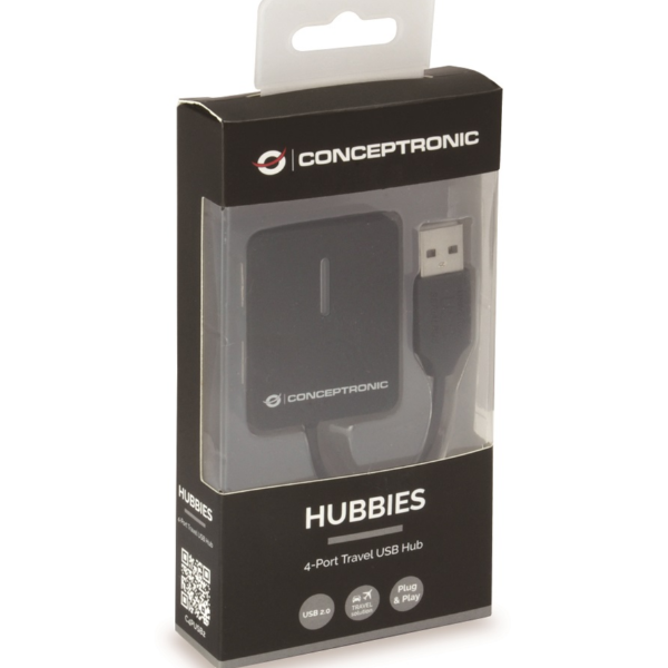 Hub USB Conceptronic 4 Porte USB 2.0 Nero - immagine 4