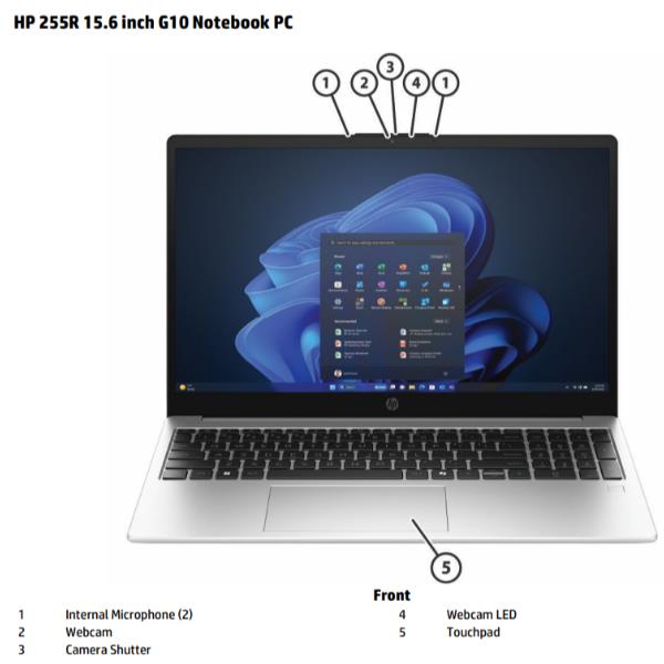 Notebook HP 255R G10 15.6" Ryzen 3 8GB 512GB SSD Win11 - immagine 3