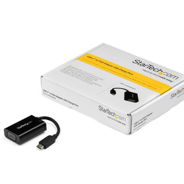 Cavo USB-C a VGA Startech con Power Delivery 0.5m 2048x1280 - immagine 2