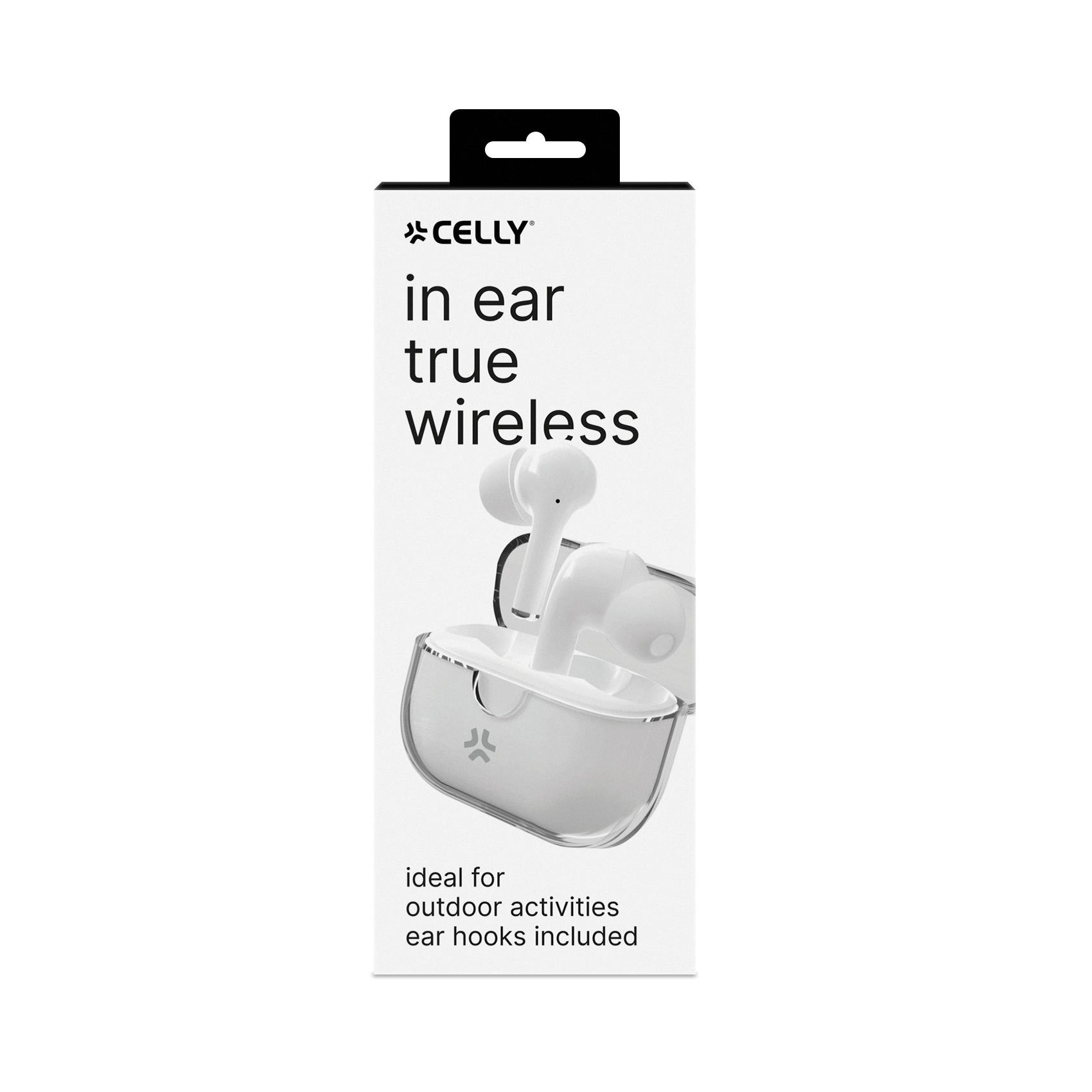 Auricolari True Wireless Celly CLEAR Bianchi con Noise Canceling e Microfono - immagine 2