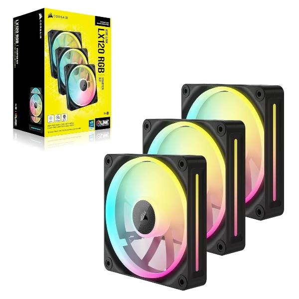 Ventole PC Corsair LX120 RGB Starter Kit 3 Ventole 120mm 2400 RPM - immagine 2