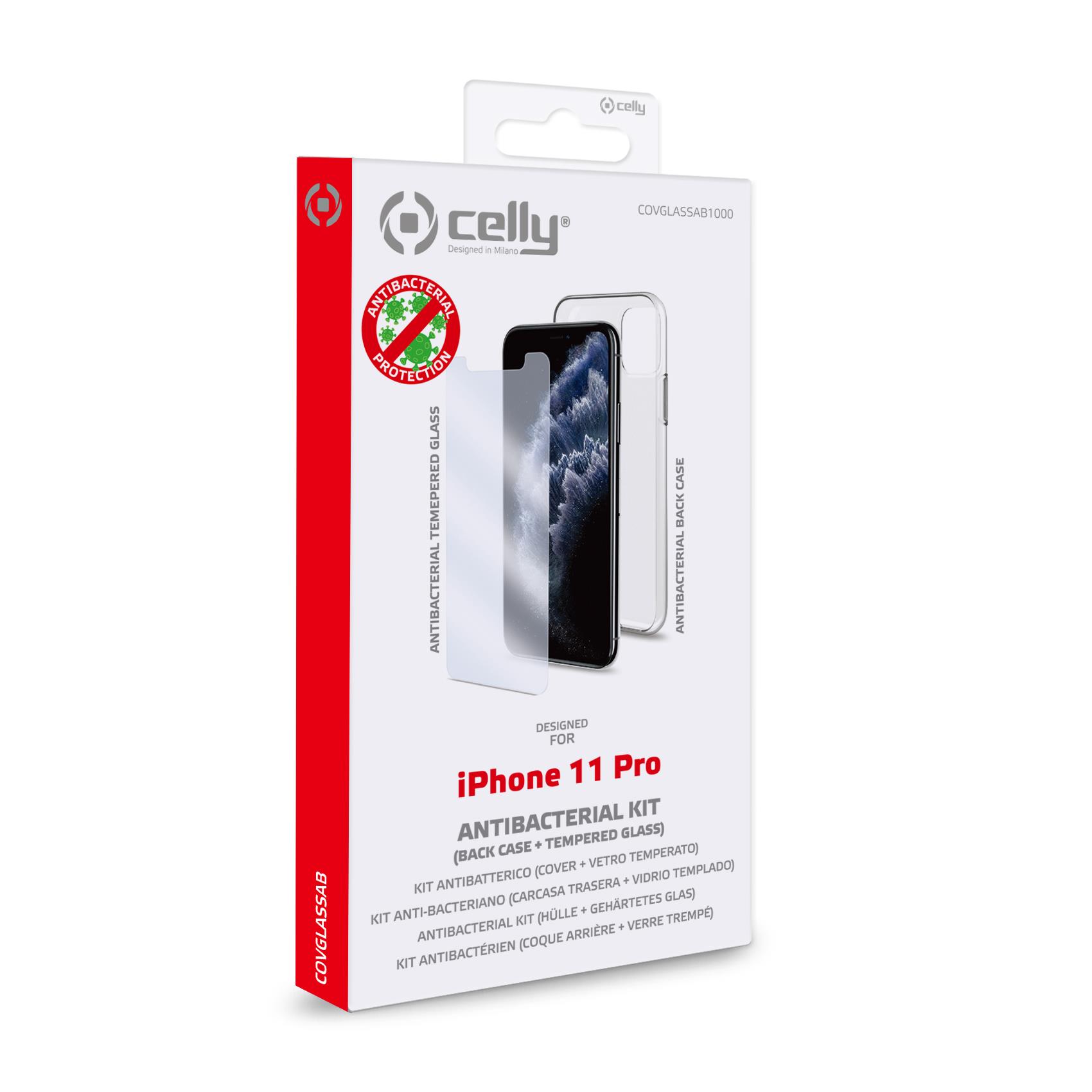 Cover Celly COVGLASSAB per iPhone 11 Pro Trasparente - immagine 3