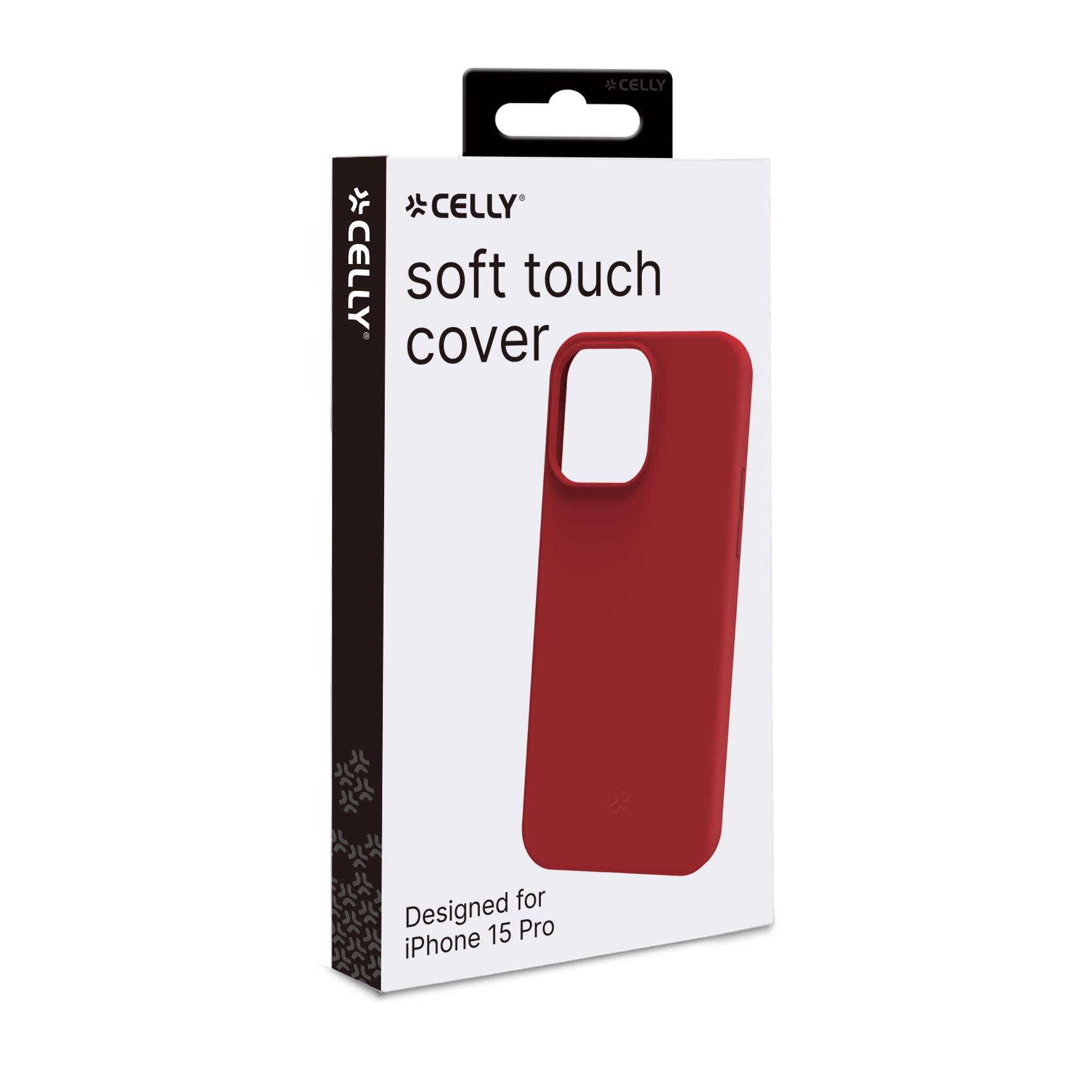Cover iPhone 15 Pro Celly Cromo TPU Rosso - immagine 10