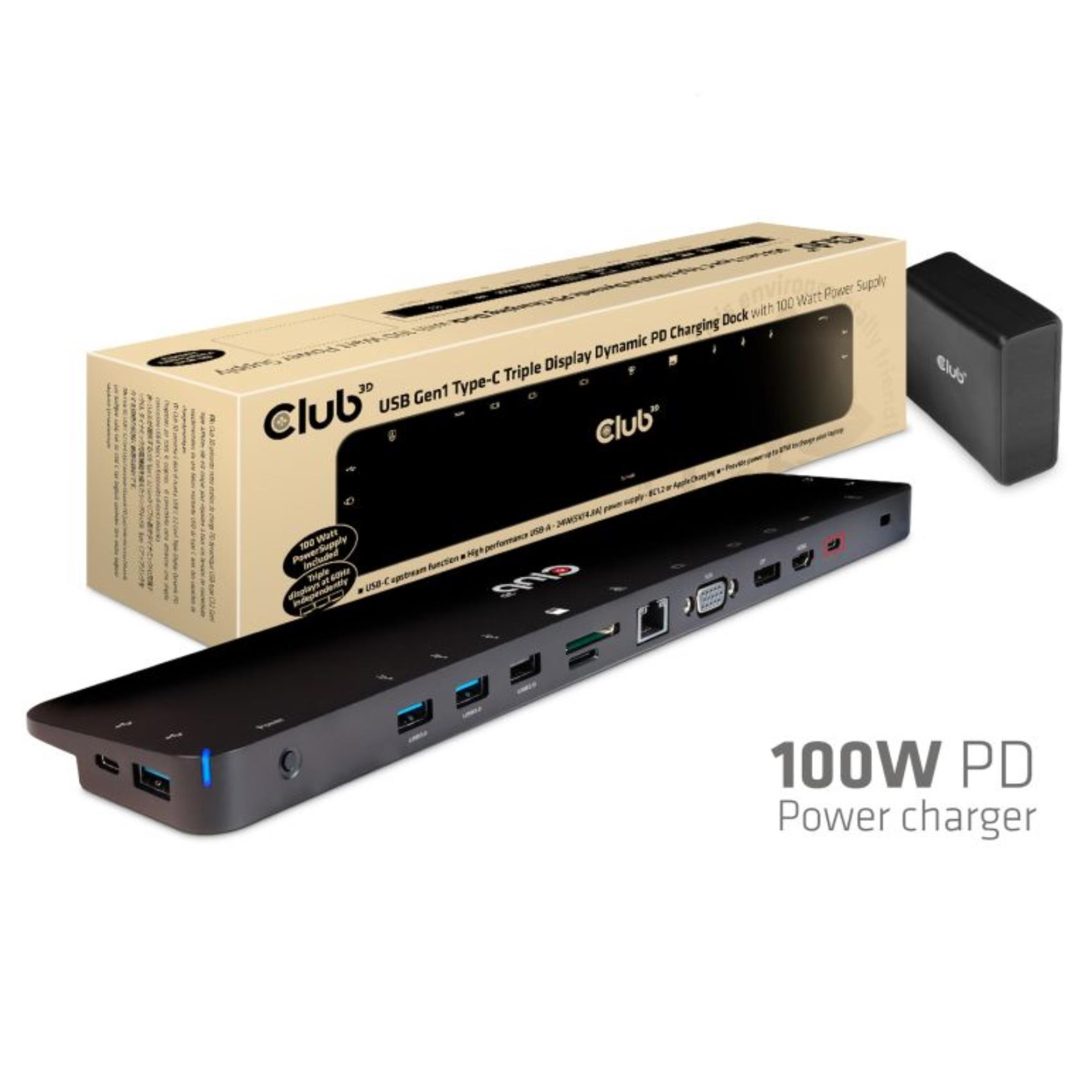 Docking Station Club3D USB-C Triple Display PD Charging - immagine 2