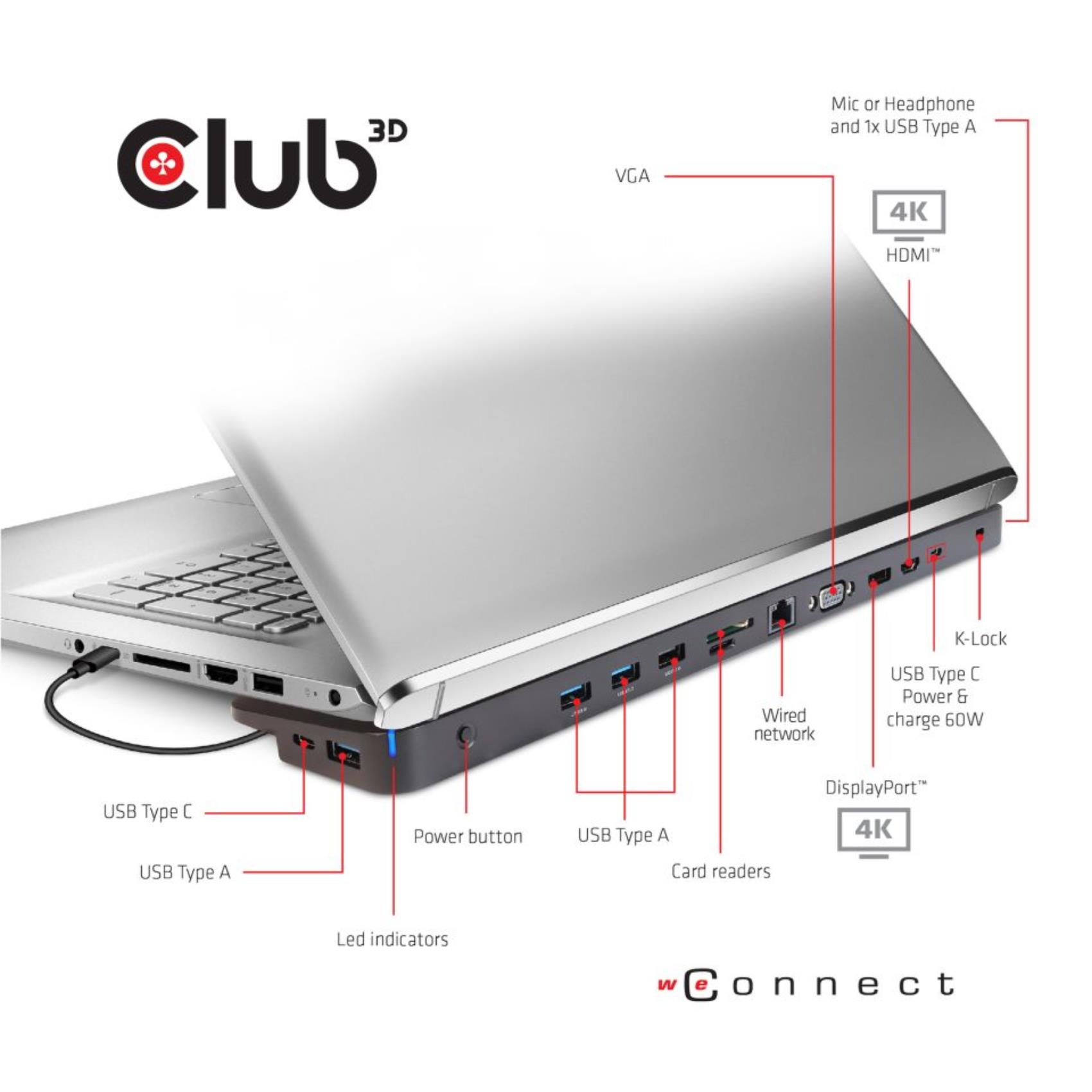 Docking Station Club3D USB-C Triple Display PD Charging - immagine 4