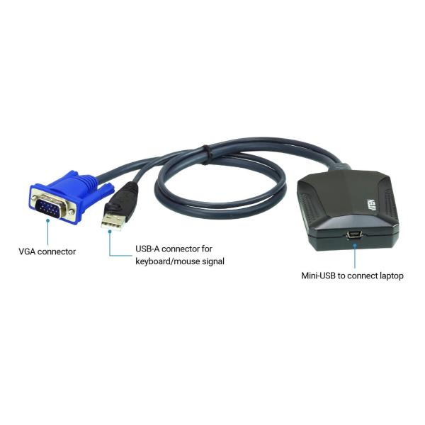 Adattatore KVM Aten USB per Laptop Console Crash Cart VGA - immagine 6