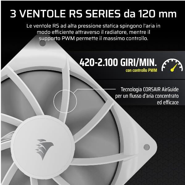 Dissipatore a Liquido Corsair Nautilus 360 RS LCD Bianco 360mm AM5/LGA1700 - immagine 6