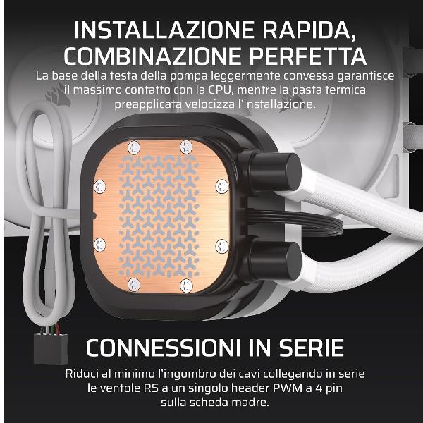 Dissipatore a Liquido Corsair Nautilus 360 RS LCD Bianco 360mm AM5/LGA1700 - immagine 7