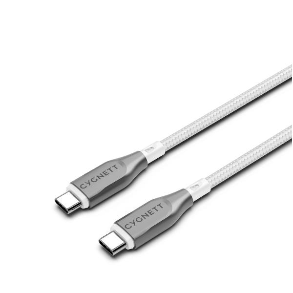 Cavo USB-C Cygnett 1 metro Bianco Nylon 5A - immagine 5