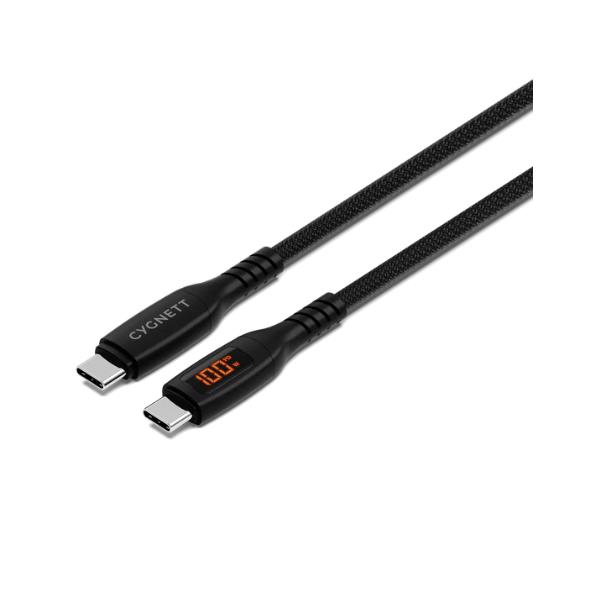 Cavo USB-C Cygnett 1 metro Nylon 100W con LED