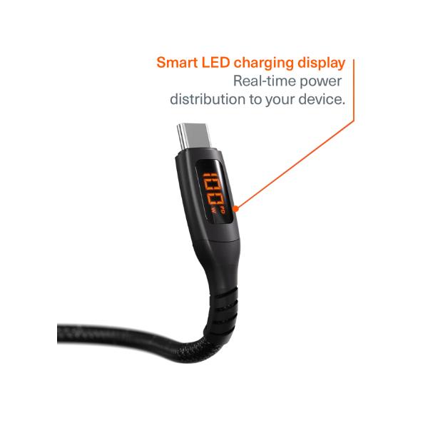 Cavo USB-C Cygnett 1 metro Nylon 100W con LED - immagine 3