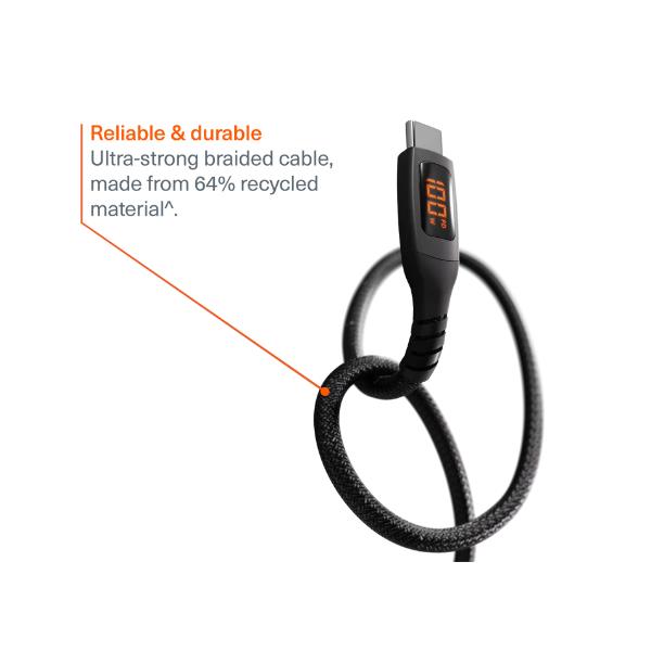 Cavo USB-C Cygnett 1 metro Nylon 100W con LED - immagine 4