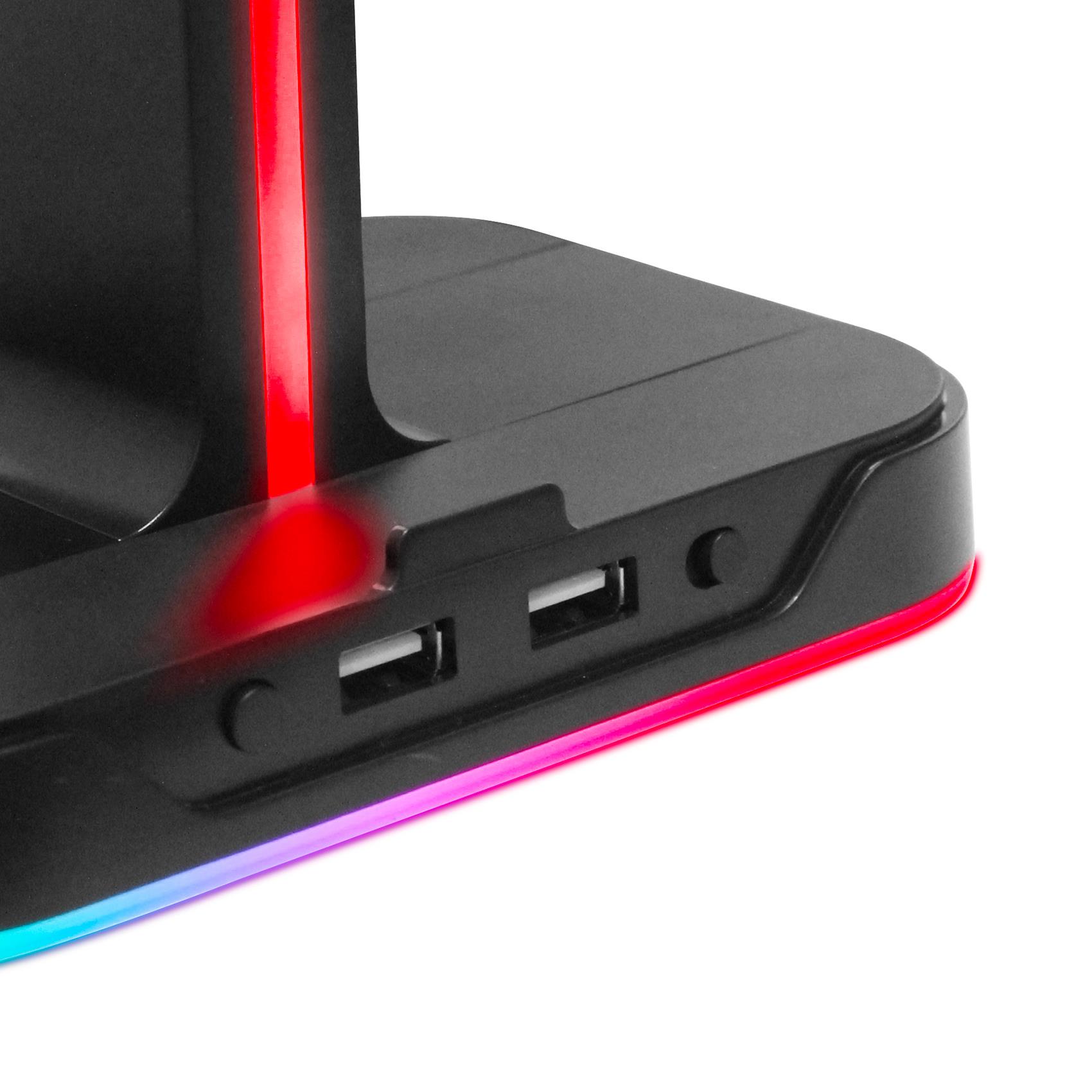 Supporto Gaming Celly Cyberstation RGB per Cuffie con Caricabatteria USB - immagine 5