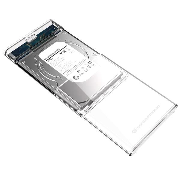 Box Esterno per HDD/SSD 2.5" Conceptronic USB 3.0 Trasparente - immagine 3