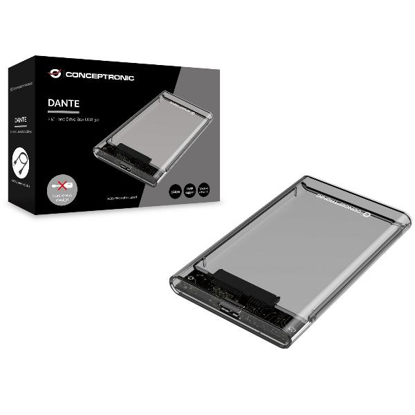 Box Esterno per HDD/SSD 2.5" Conceptronic USB 3.0 Trasparente - immagine 5