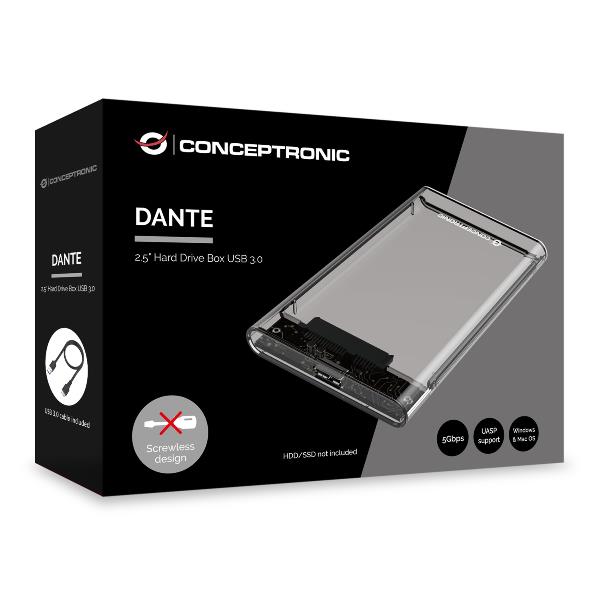 Box Esterno per HDD/SSD 2.5" Conceptronic USB 3.0 Trasparente - immagine 6