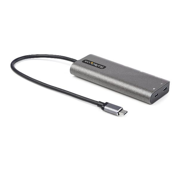 Docking Station Startech USB-C a HDMI/Mini DP 4K 60Hz Grigio Alluminio - immagine 6