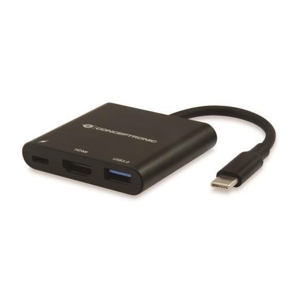 Adattatore USB-C a HDMI 3-in-1 Conceptronic Nero - immagine 5