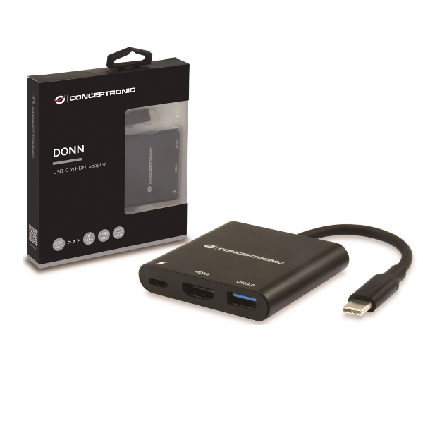 Adattatore USB-C a HDMI 3-in-1 Conceptronic Nero - immagine 6