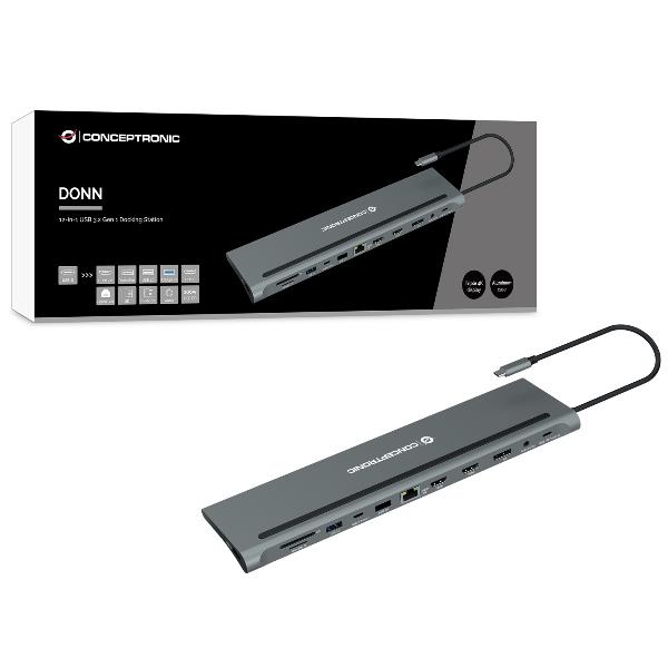 Docking Station Conceptronic 12-in-1 USB 3.2 Triple 4K 100W PD - immagine 8