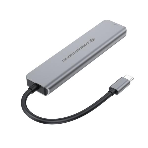 Docking Station Conceptronic 6-in-1 USB 3.2 HDMI PD 100W Grigio Alluminio - immagine 9