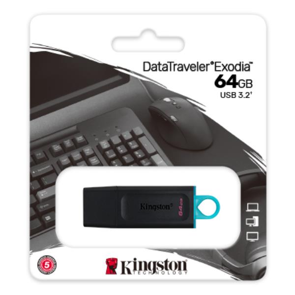 Chiavetta USB Kingston DataTraveler Exodia 64GB USB 3.2 Nero - immagine 4