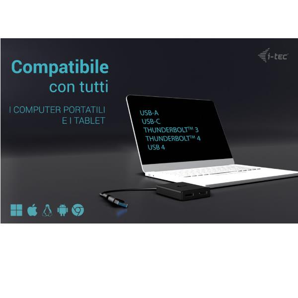 Adattatore Video I-Tec USB-C a Doppio DisplayPort 4K - immagine 8