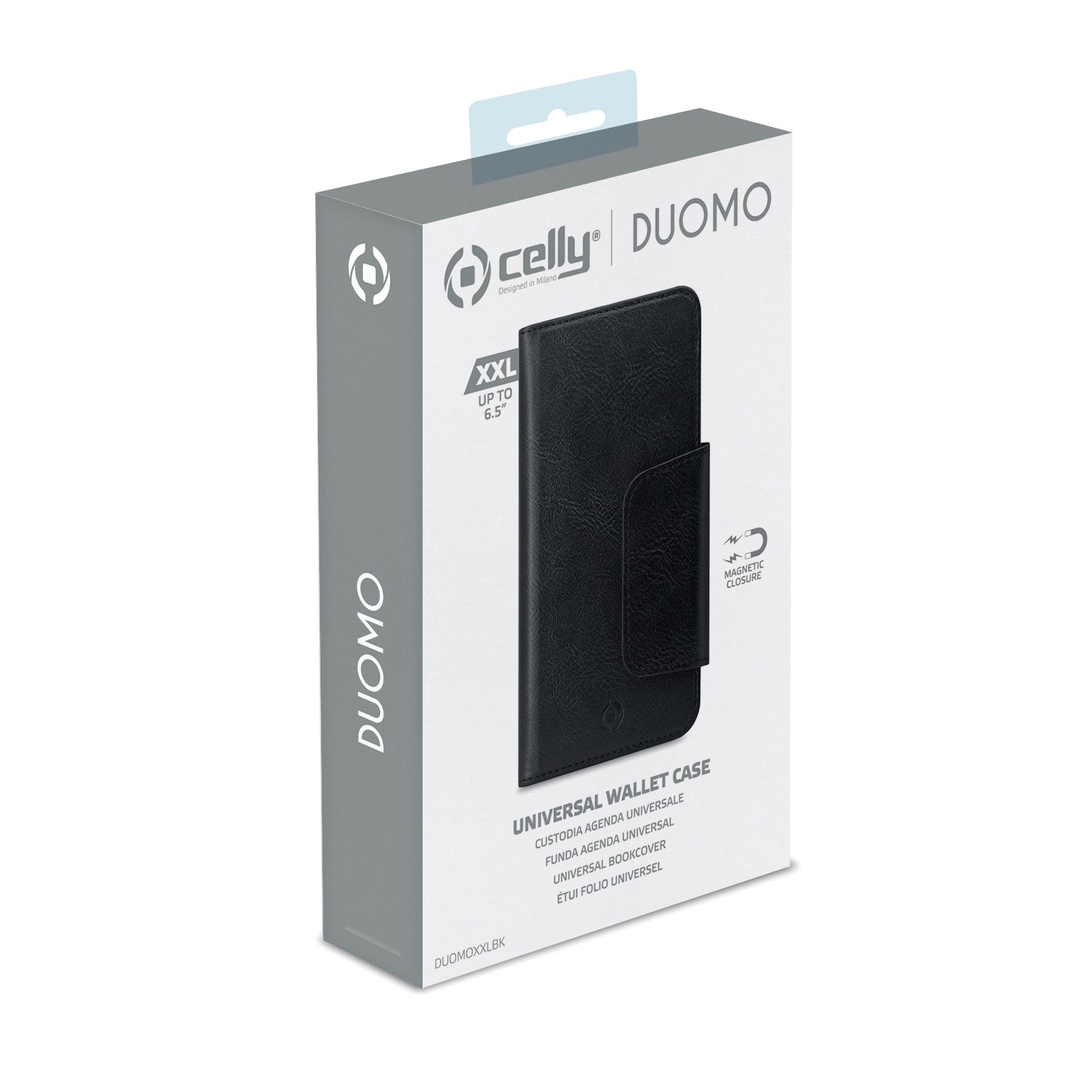 Custodia Smartphone Celly DUOMO Universale Magnetica fino a 6.5" Nero - immagine 6