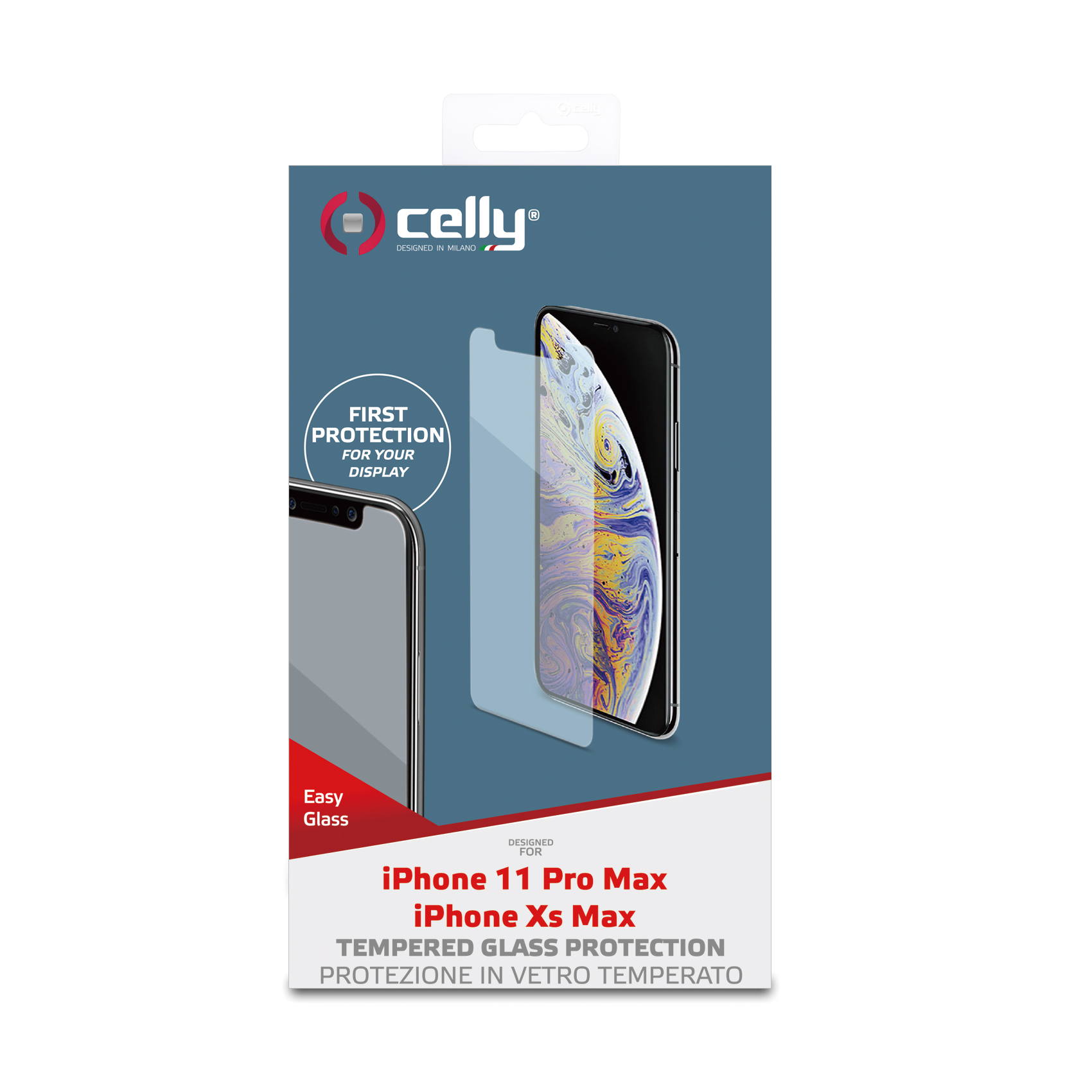 Proteggi Schermo Celly Easy Glass per iPhone Xs Max e 11 Pro Max - immagine 4