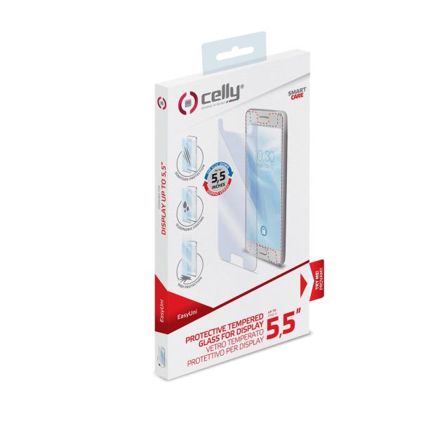 Proteggi Schermo Celly EASYUNI Vetro Temperato Universale 5.5" - immagine 5