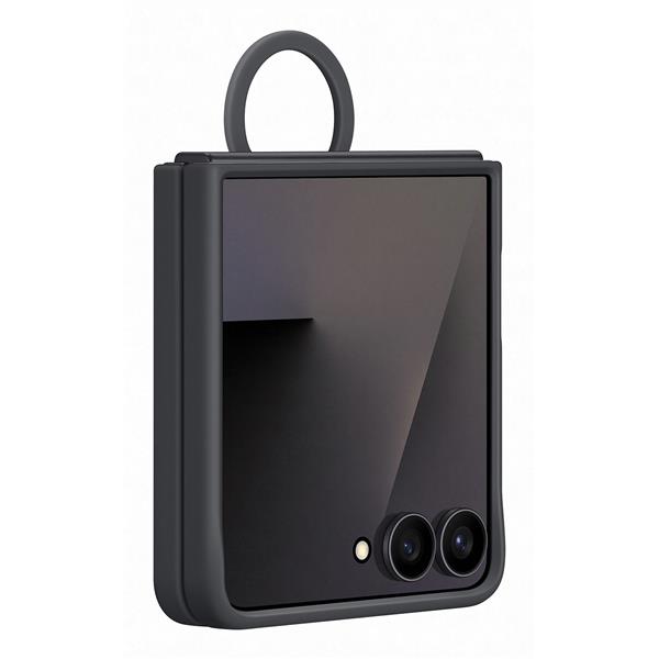 Cover Samsung Silicone Ring Case Flip7 Nero per Galaxy Z Flip 7 - immagine 2