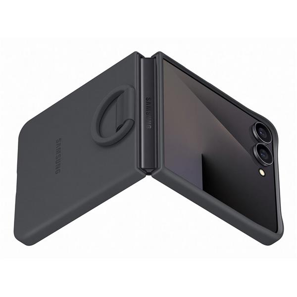 Cover Samsung Silicone Ring Case Flip7 Nero per Galaxy Z Flip 7 - immagine 4