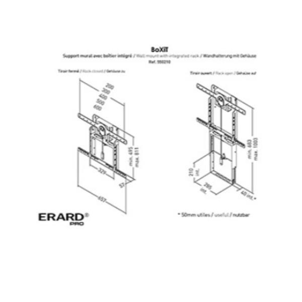 Staffa TV ITB Solution ER550210 a Muro per Schermi fino a 85" 28kg - immagine 2