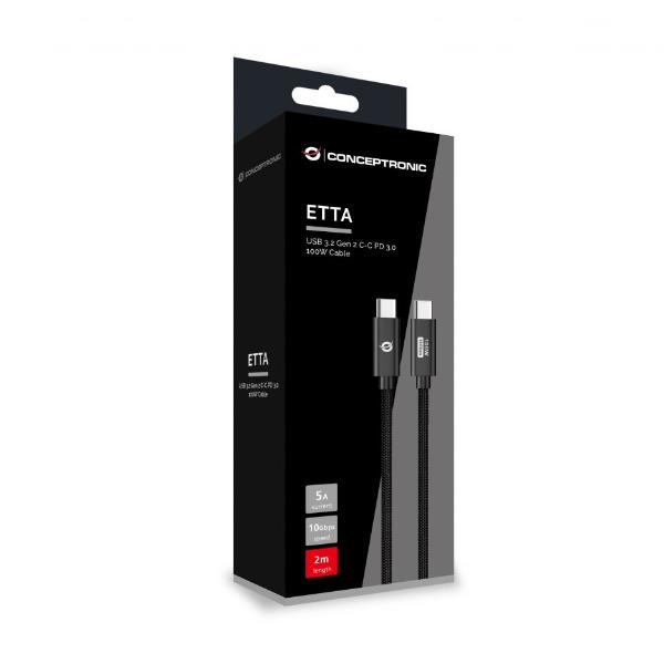 Cavo USB C-C Conceptronic 3.2 Gen 2 PD 100W 2m 10Gbps - immagine 2