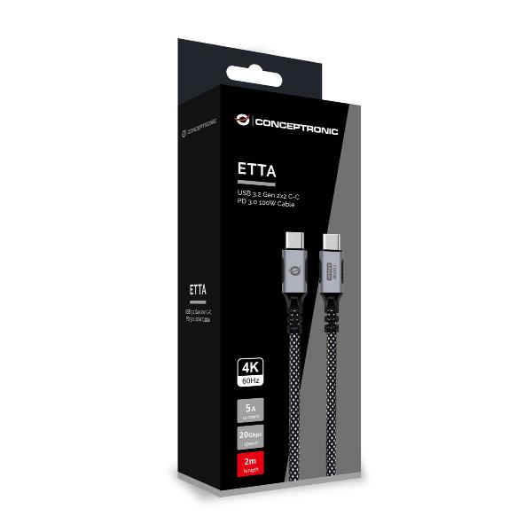 Cavo USB-C Conceptronic 3.2 Gen 2x2 2m PD 100W 20Gbps 4K60Hz - immagine 3