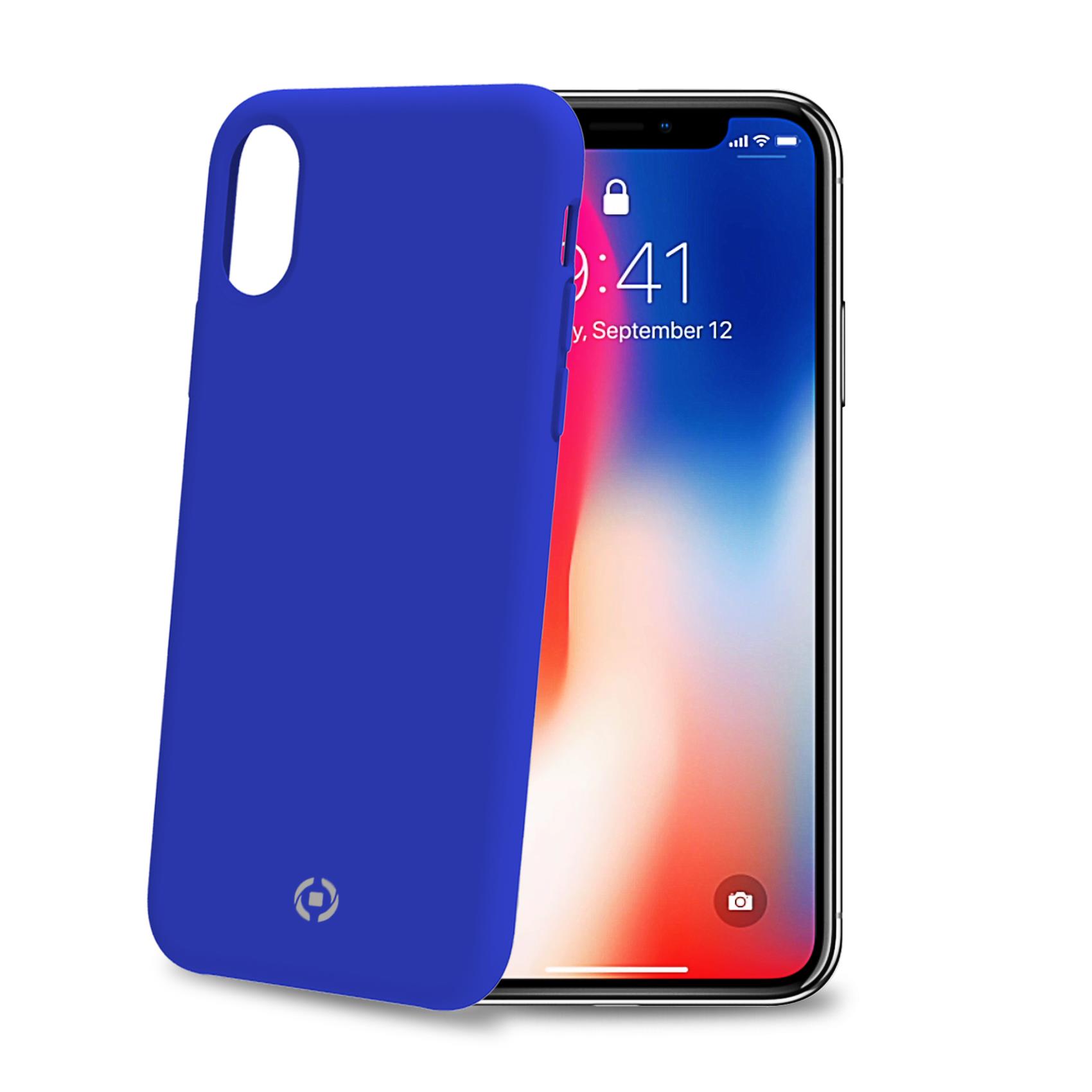 Cover Celly FEELING per iPhone Xs e iPhone X in Silicone Blu - immagine 6