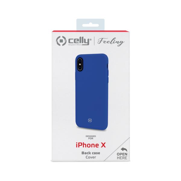 Cover Celly FEELING per iPhone Xs e iPhone X in Silicone Blu - immagine 7