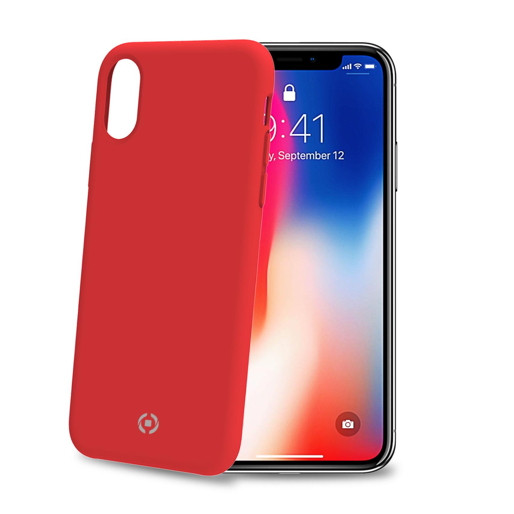 Cover Celly FEELING per iPhone Xs e iPhone X in Silicone Rosso - immagine 6