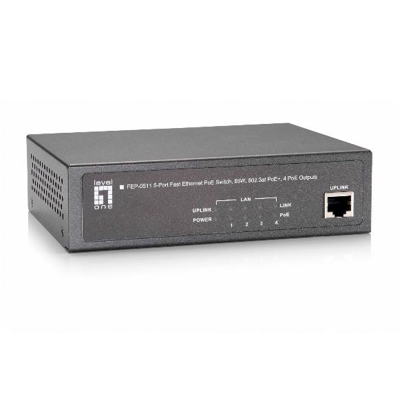 Switch Level One FEP-0511 5 Porte 10/100 PoE 65W - immagine 3