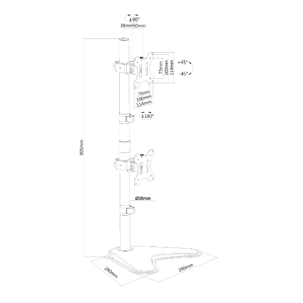 Supporto Monitor Neomounts FPMA-D550DDVBLA Doppio per Scrivania fino a 32" - immagine 3