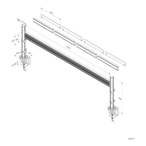 Staffa Monitor Neomounts FPMA-DTB100 per Piano 24" fino a 30kg - immagine 3