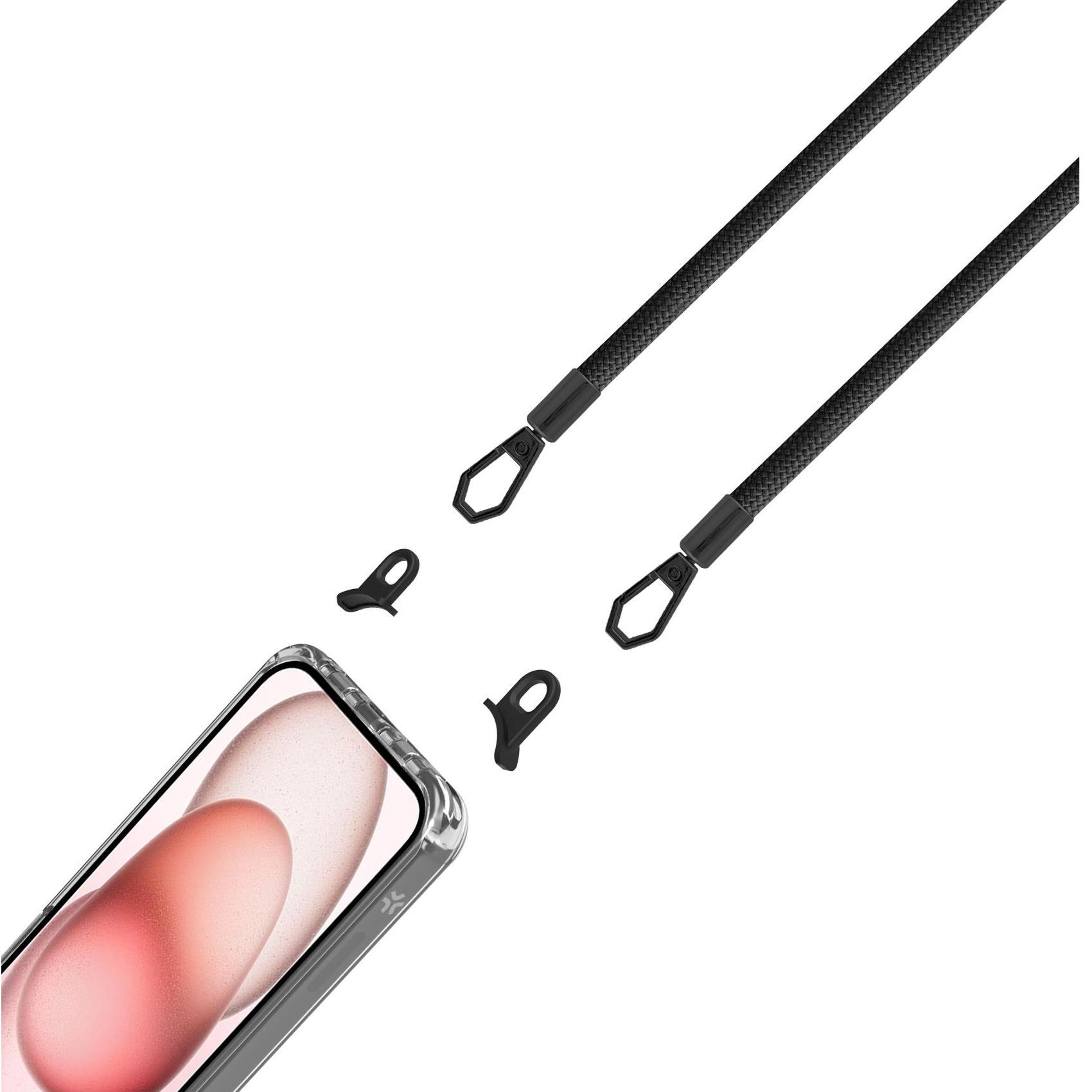 Cover iPhone 15 Celly Freedom Case Trasparente con Laccio - immagine 11