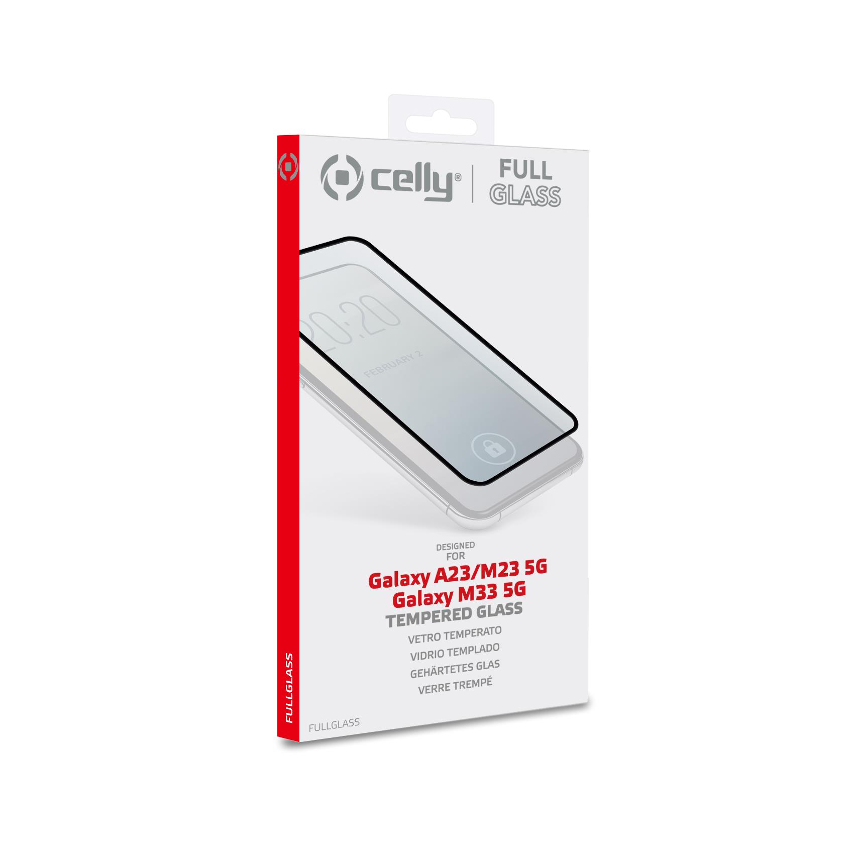 Proteggi Schermo Celly Full Glass per Samsung Galaxy A23 5G/4G, M23/M33 5G - immagine 2