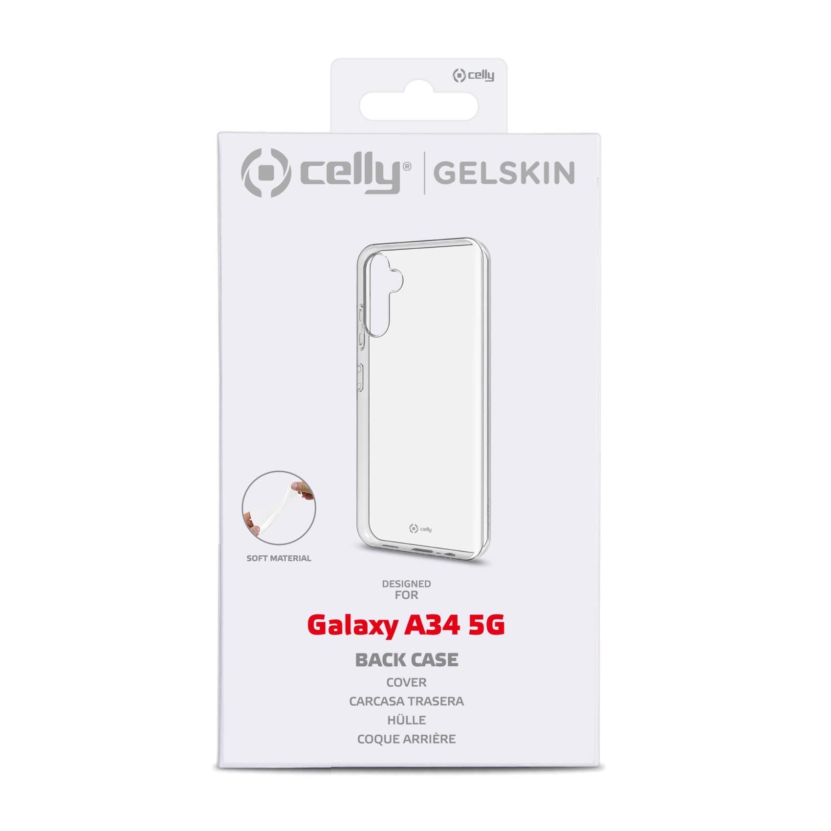 Cover Smartphone Celly GELSKIN per Samsung Galaxy A34 5G Trasparente - immagine 2
