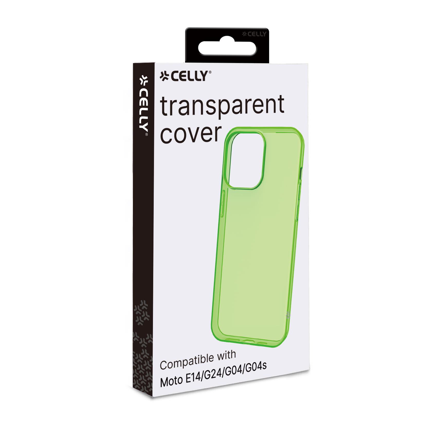 Cover Smartphone Celly GELSKIN Trasparente Verde per Motorola E14 G24 G04 G04s - immagine 2