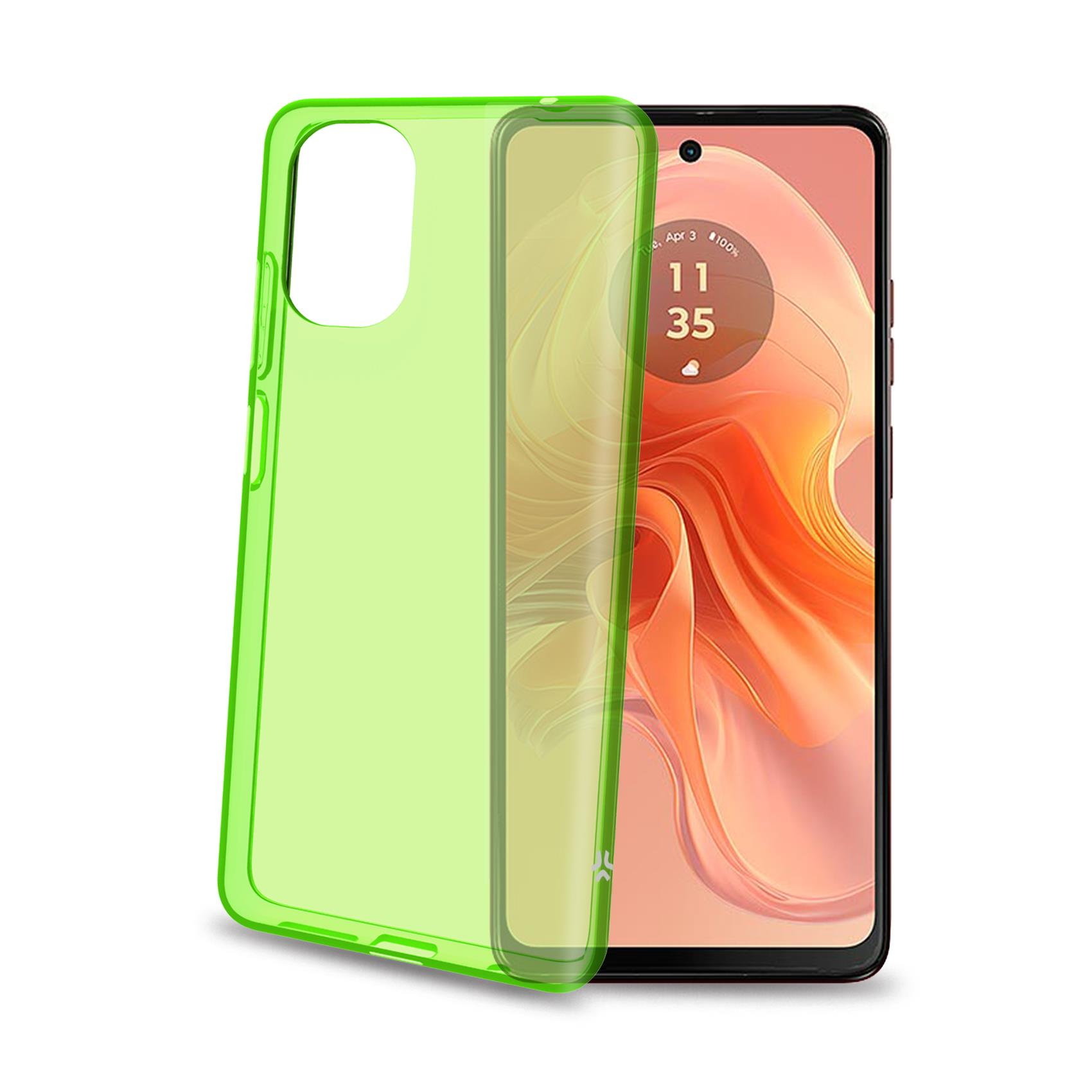 Cover Smartphone Celly GELSKIN Trasparente Verde per Motorola E14 G24 G04 G04s - immagine 5