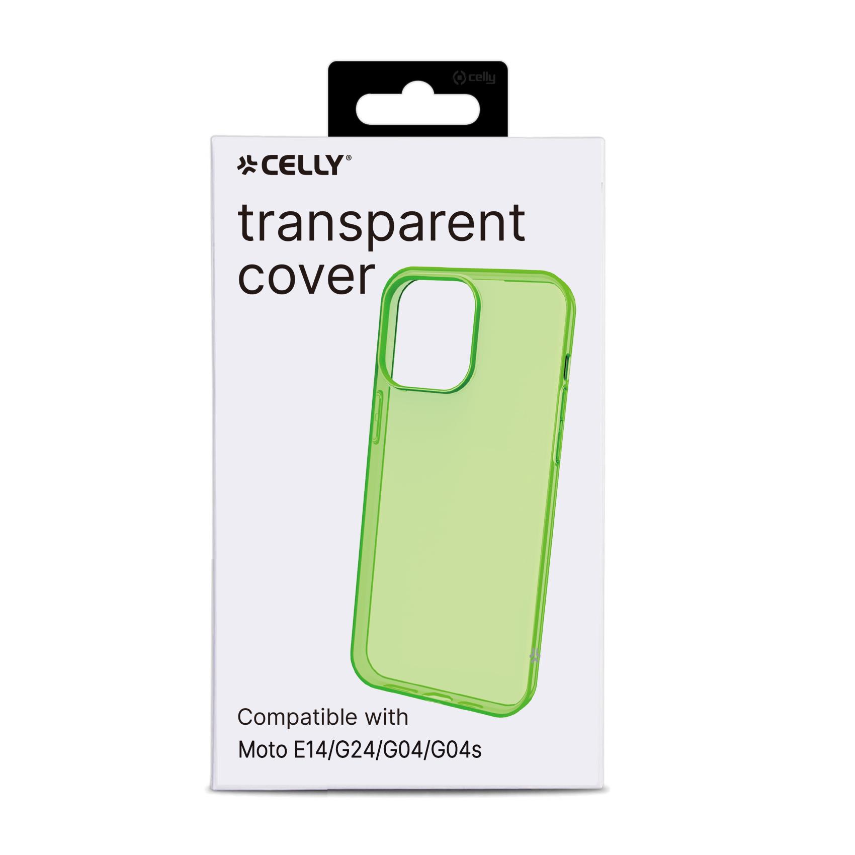 Cover Smartphone Celly GELSKIN Trasparente Verde per Motorola E14 G24 G04 G04s - immagine 6