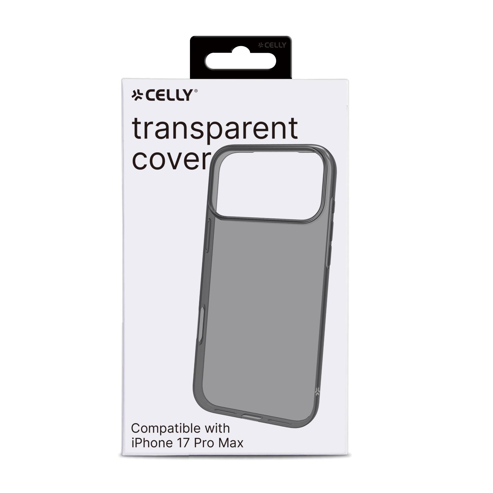 Cover Celly GELSKIN per iPhone 17 Pro Max Trasparente Nero TPU - immagine 5